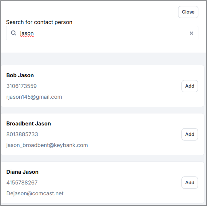 Contact list