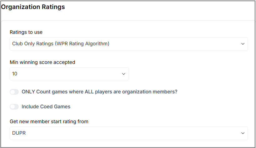 Orgs Ratings