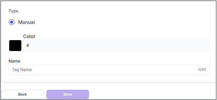 Select Color and Tag Name