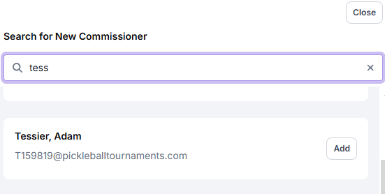 Add a new Commissioner