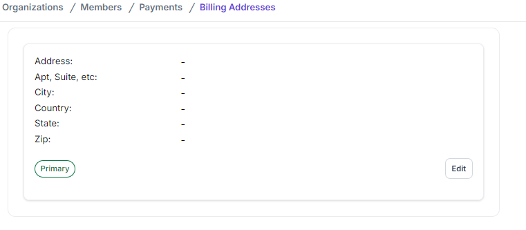 Billing Addresses