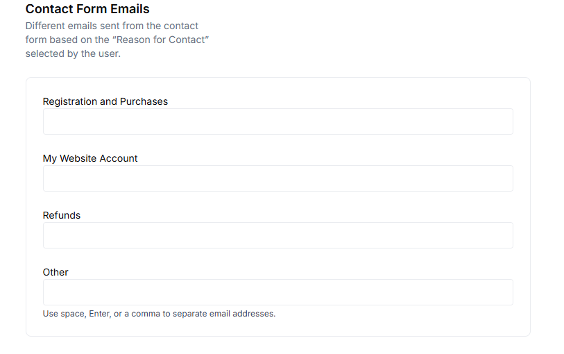 Contact Form Emails