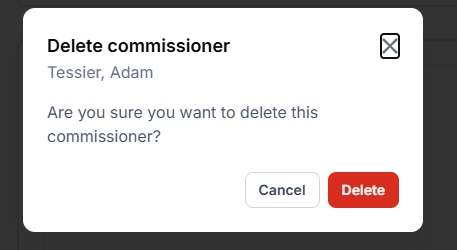 Delete Commissioner