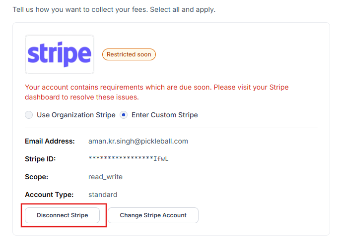 Disconnect Stripe