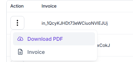 transaction download option