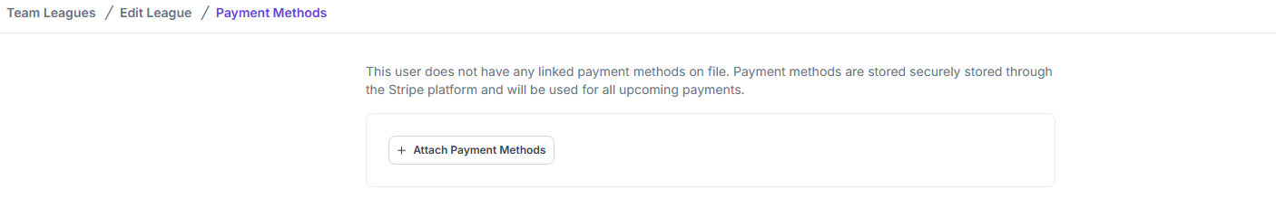 Team League Payment Method