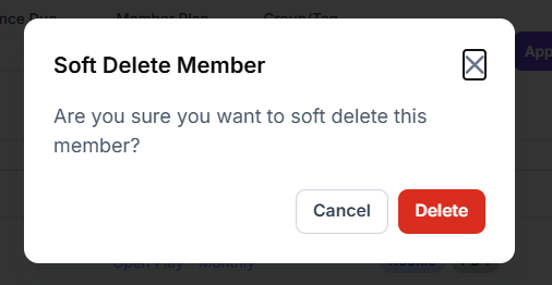 Member Delete Temporarily