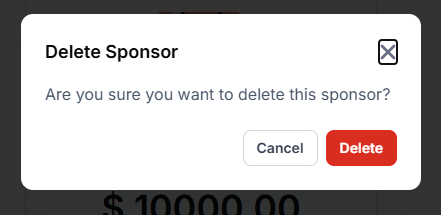 Team League Delete Sponsor