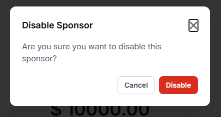 Team League Disable Sponsor