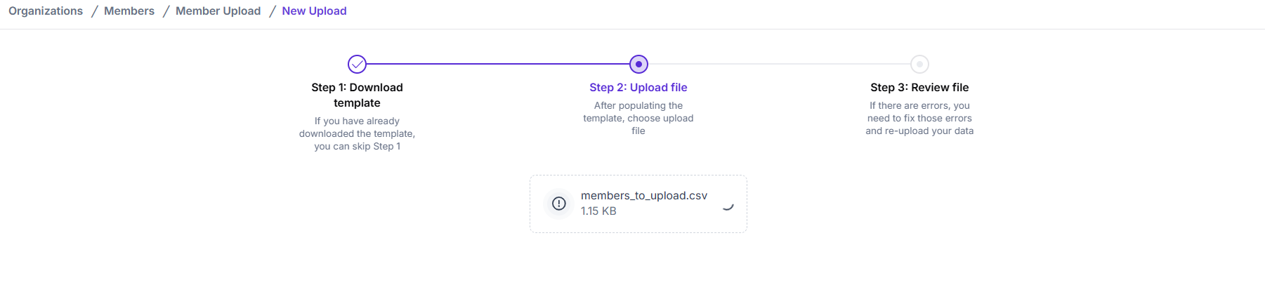 Member Upload Process